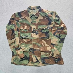 Vintage US Army Woodland Camo BDU Jacket Mens Medium Regular